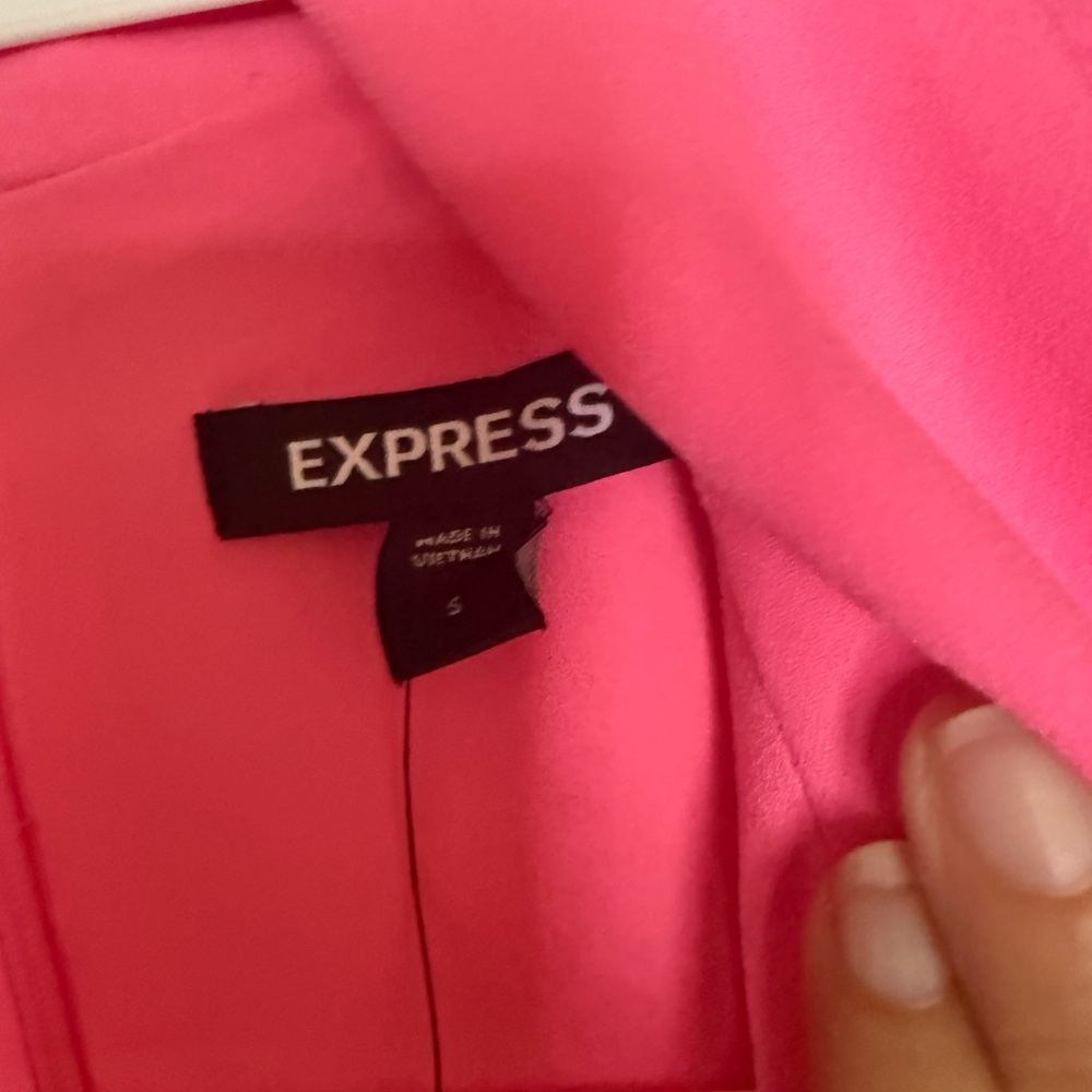 Express Vibrant Pink Long Sleeve Dress - Picture 4 of 8